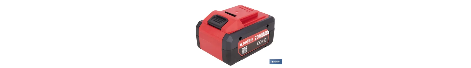 Batería Li-Ion recargable 20 V 6.0 Ah | Compatible con sistema 1 for All | Alta autonomía, protección avanzada | Indicador led 