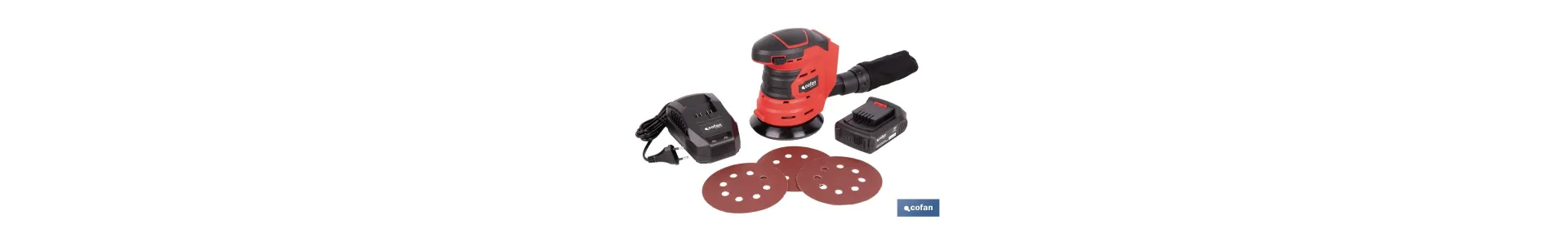 Lijadora orbital a batería | Velocidad de 10.000 rpm | Almohadilla de Ø125 mm con sistema de fijación por velcro | Disponible c