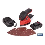 Lijadora Mouse a batería 20 V | Base de 10 x 14 cm | 11.000 rpm | Incluye caja de polvo y 3 hojas de lija | Disponible con y si
