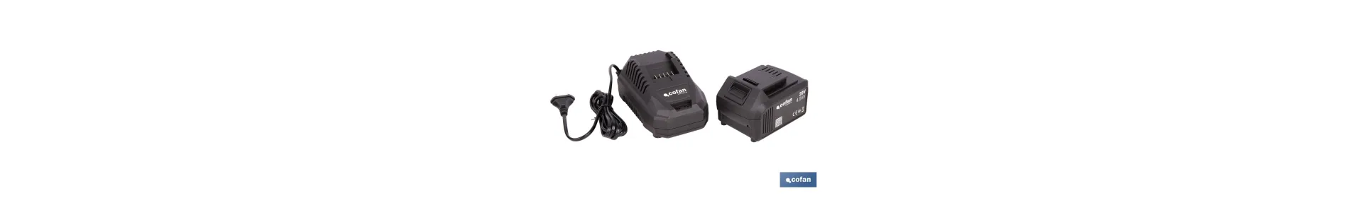 Pack de cargador 20 V 4.5 A + Batería 20 V 4.0 Ah Li-Ion | Compatible con sistema 1 for All | Protección contra sobrecarga y la