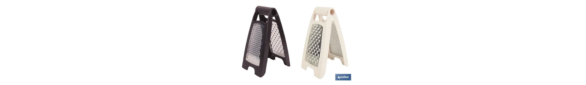 Rallador de cocina plegable con doble lado: fino y grueso | Base antideslizante | Colores aleatorios