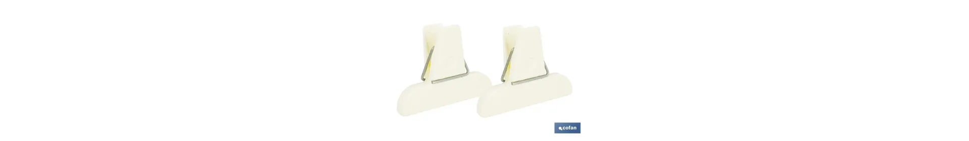 Pack de 2 pinzas para cerrar bolsas de alimentos | Color: beige