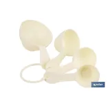 Juego de 4 cucharas medidoras con diferentes capacidades | Medición en mililitros | Color: amarillo pastel