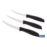 Pack de 3 cuchillos para fruta y verdura con mango ergonómico | Hoja de acero inoxidable | Longitud de la hoja: 10 cm