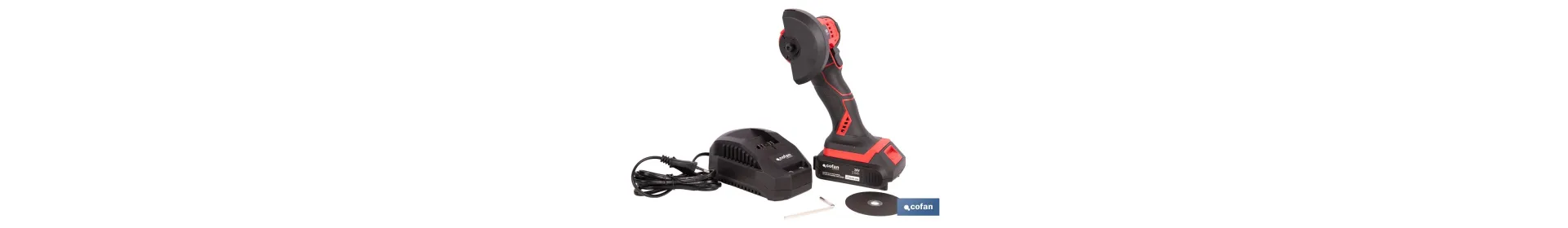 Mini amoladora a batería | 19.500 rpm | Para discos 76 mm | Empuñadura ergonómica | Disponible con y sin batería y cargador