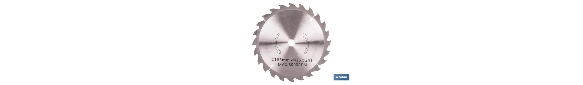 Hoja de sierra circular para madera Ø185 mm con 24 dientes | Compatible con sierras circulares | Corte limpio en madera, plásti