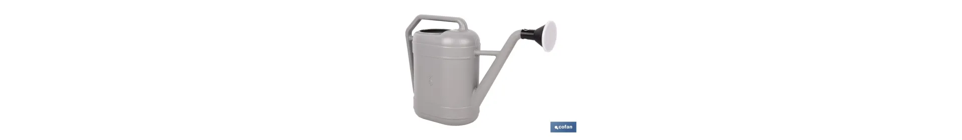 Regadera gris con cabezal desmontable de HDPE | Resistente, ligera 100 % reciclable con capacidad de 6 litros