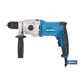 Taladro percutor eléctrico 1200 W con 2 velocidades, portabrocas automático 13 mm | Empuñadura multiposición y control de veloc