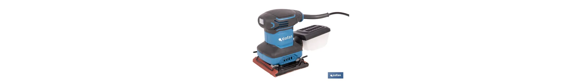 Lijadora orbital eléctrica 200 W 14 000 rpm, aspiración de polvo | Base de velcro con 8 agujeros | Ideal para madera, plástico 