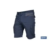 Bermudas de trabajo modelo Tyr en azul marino y gris | Elásticas, ligeras con múltiples bolsillos y protección lumbar| Material