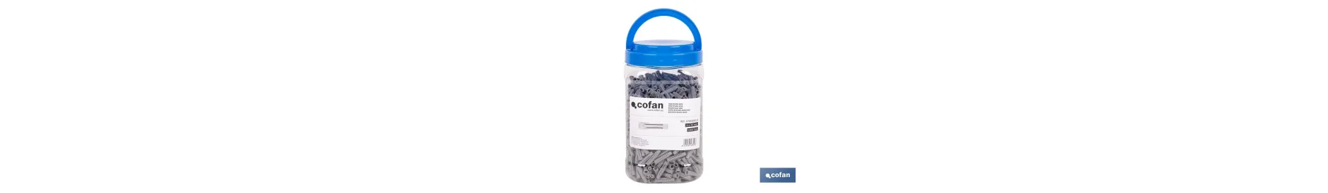 Bote de tacos de nylon multimaterial de 4 segmentos con sistema Anti-Spin | Con collarín de expansión, adecuado para cargas lig
