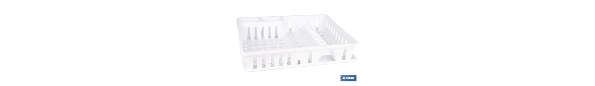 Escurreplatos blanco con bandeja | Gran capacidad para un secado ordenado cm