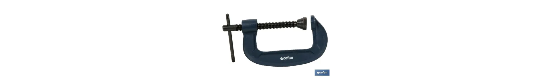 Sargento de sujeción | Tipo G | Medida del ancho desde 30 hasta 83 mm | Apertura desde 50 hasta 200 mm