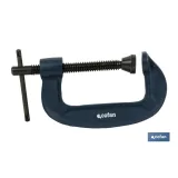 Sargento de sujeción | Tipo G | Medida del ancho desde 30 hasta 83 mm | Apertura desde 50 hasta 200 mm