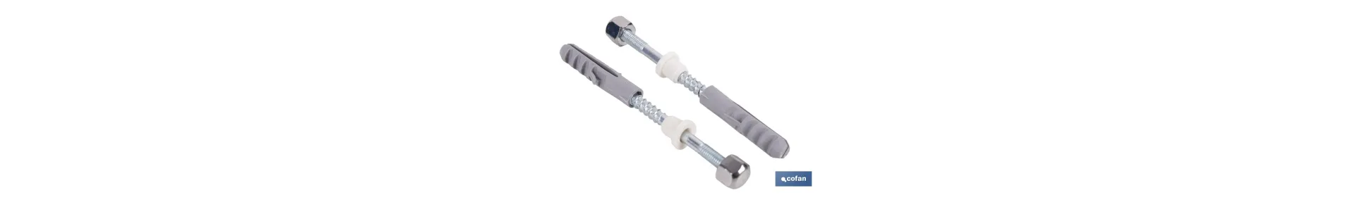 Kit de fijación para el inodoro o bidé | Conjunto de 2 espárragos, tapones y tacos | Disponible en diferentes acabados