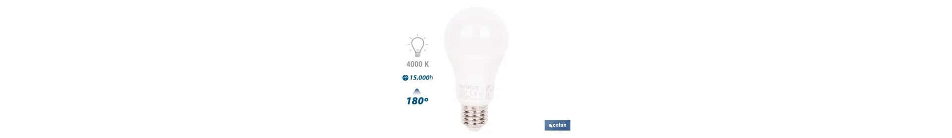 Bombilla LED Classic con sensor | Luz neutra (4000 K) con boquilla E27, 9 W y 806 lúmenes | Detector de movimiento y larga dura