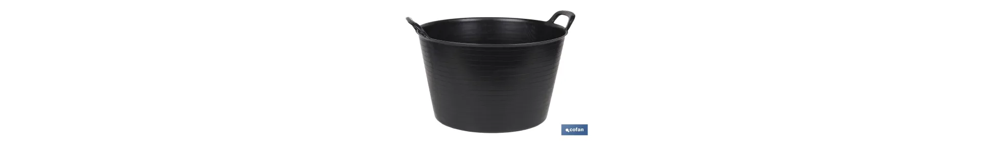 Capazo reciclado color negro | Polietileno reciclado | Disponible en diferentes capacidades