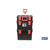 Set modular con 3 cajas de herramientas | Con ruedas, asa telescópica, módulos apilables | Medidas: 53 x 35,5 x 82,5 cm