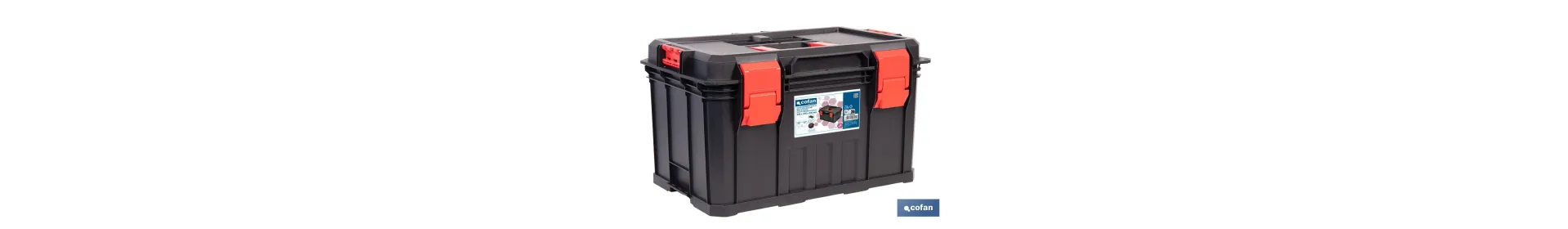 Caja de herramientas modular con separadores removibles y conectores | Capacidad de carga: 50 kg | Compatible con set modular |