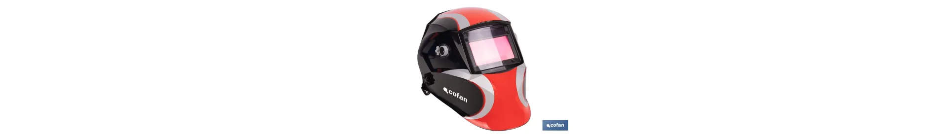 Casco de soldadura automático Red Surfing | Solar, oscurecimiento automático DIN 9-13 | 4 sensores y visor amplio DIN 9-13 | Ad