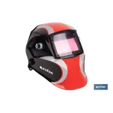 Casco de soldadura automático Red Surfing | Solar, oscurecimiento automático DIN 9-13 | 4 sensores y visor amplio DIN 9-13 | Ad