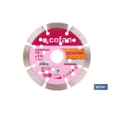 Disco de corte segmentado ventilado | Para ladrillo y hormigón | Corte en seco | Disponible en diferentes medidas
