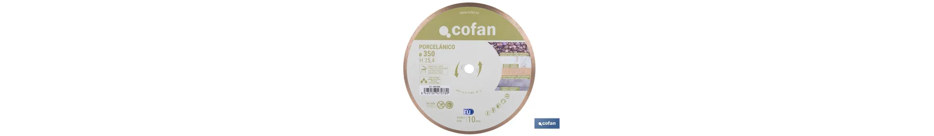 Disco porcelánico para máquinas de mesa Ø350 mm | Corte húmedo en cerámica, gres porcelánico y mármol