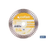 Disco de diamante porcelánico Ø76 mm | Corte en seco de gres, cerámica y azulejos | Compatible con mini amoladora Cofan