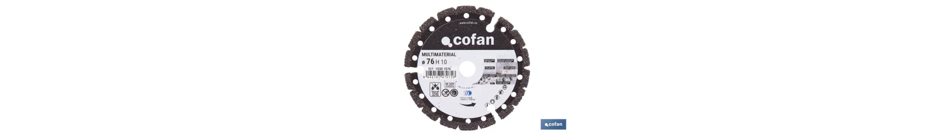 Disco de diamante multimaterial Ø76 mm | Corte en seco de múltiples materiales | Compatible con mini amoladora Cofan