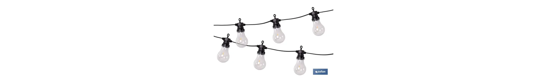 Guirnalda de bombillas LED solares | 10 bombillas A19 con panel solar | Luz cálida 2700 K, batería 120 mAh