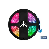 Tira de luz LED con mando a distancia | Iluminación LED RGB 12 V, IP65 con controlador y adaptador | Longitud: 3 metros