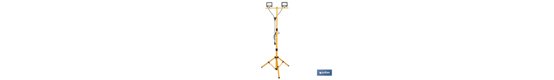 Trípode telescópico con 2 proyectores LED | 20 W, 3600 lm, protección IP65 | Cable de 1,5 m con enchufe europeo
