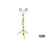 Trípode telescópico con 2 proyectores LED | 20 W, 3600 lm, protección IP65 | Cable de 1,5 m con enchufe europeo