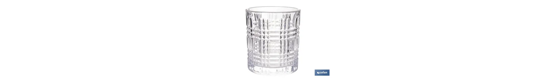Pack de 6 vasos de agua con relieve | Capacidad: 27,5 cl | Material: vidrio | Color: transparente