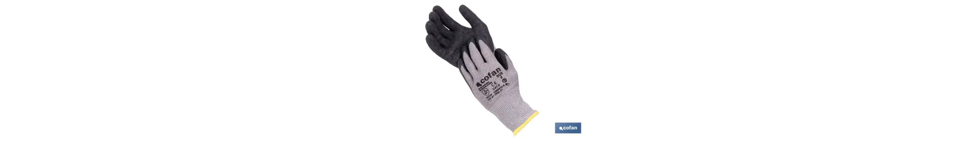 Guantes mecánicos anticorte con recubrimiento de látex rugoso | Conforme con EN 388:2016 | Disponible desde la talla 6 hasta la