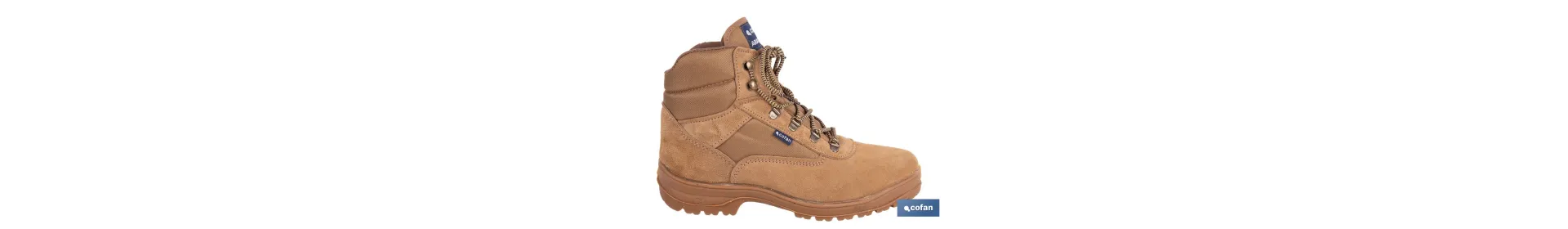 Bota de trekking Aracena con suela antideslizante de caucho | Serraje natural y cierre por cordones | Adecuada para senderismo 