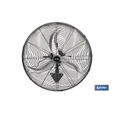 Ventilador de pared industrial con 3 velocidades | 3 aspas de aluminio, función de oscilación, Ø65 cm y 200 W