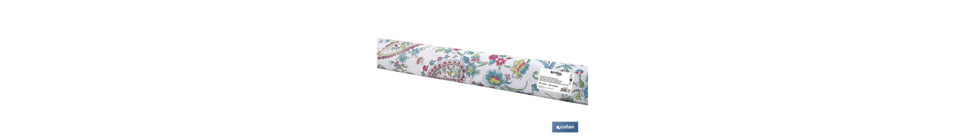 Rollo de hule estampado jardín floral | Materiales: PVC y tela no tejida de polipropileno | Fácil limpieza | Medidas 1,40 x 25 