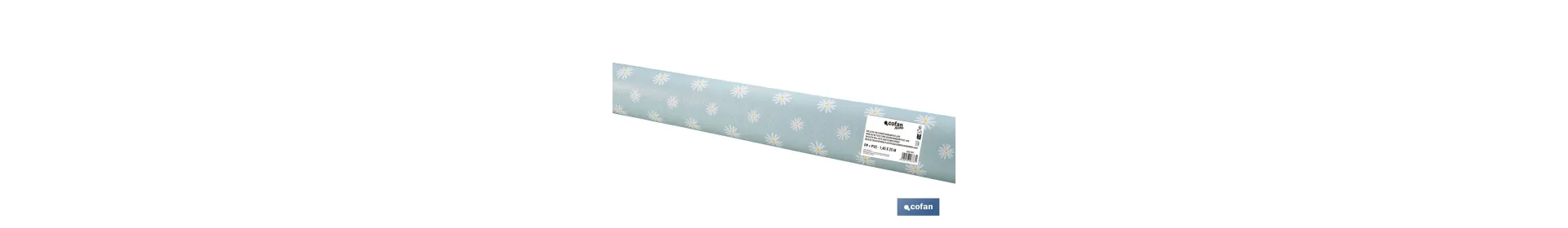 Rollo de hule estampado margarita jade | Materiales: PVC y tela no tejida de polipropileno | Fácil limpieza | Medidas 1,40 x 25