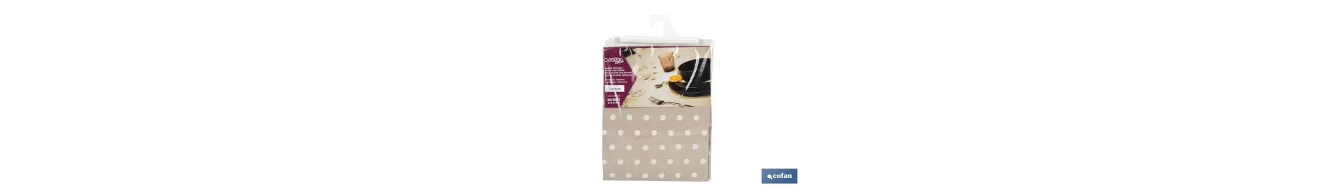 Mantel antimanchas resinado diseño topos lino | Materiales: 50 % algodón y 50 % poliéster | Fácil de limpiar | Mantel redondo d