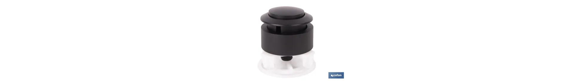 Pulsador de descarga simple para inodoro | Botón interrumpible con acabado negro y ahorro de agua | Compatible con descargador 