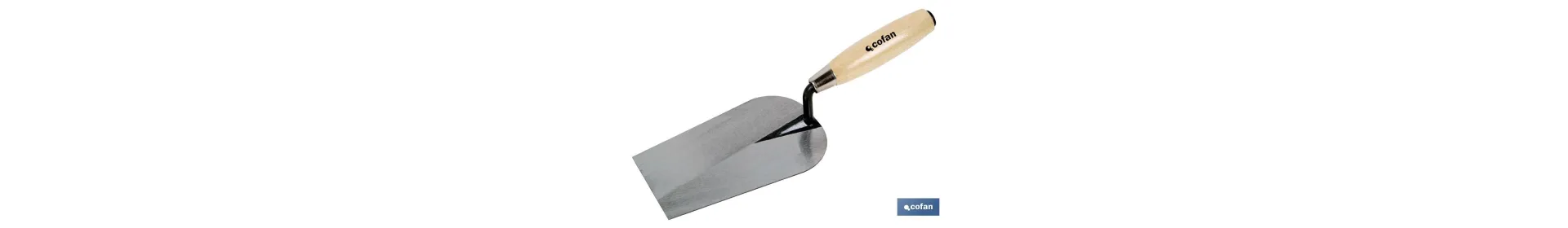 Paleta forjada modelo Sevilla | Medida 180 mm de longitud | Para la construcción | Mango de madera