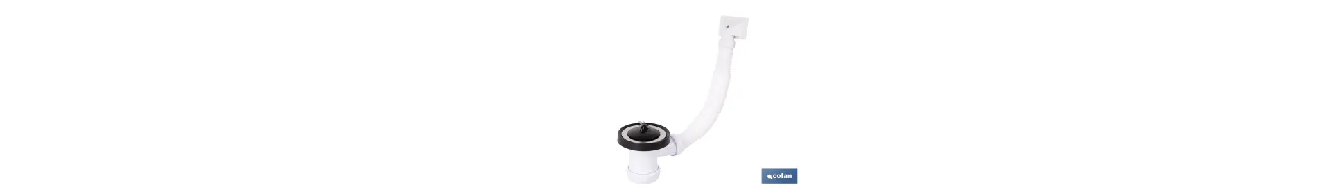 Válvula de fregadero con rebosadero flexible | Racor 1 1/2, válvula 70 mm y salida ajustable Ø32-40 mm