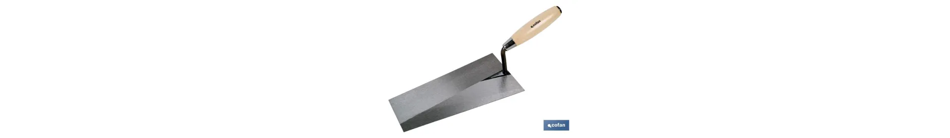 Paleta forjada punta cuadrada | Longitud: 250 x 130 x 65 mm | Para la construcción | Mango de madera