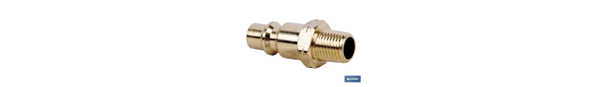 Conector de aire rosca macho 1/2 de Gran caudal | Acoplador rosca macho BSP 1/2” de gran caudal para instalaciones neumáticas