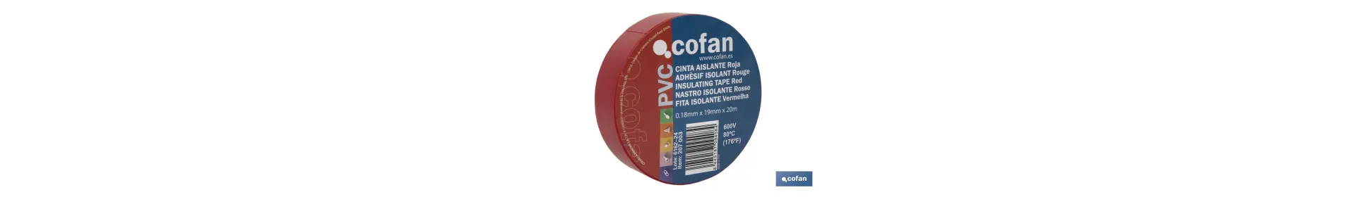 Cinta Aislante 180 Micras | Color rojo | Resistente al voltaje, al calor y a diferentes ácidos y alcalinos