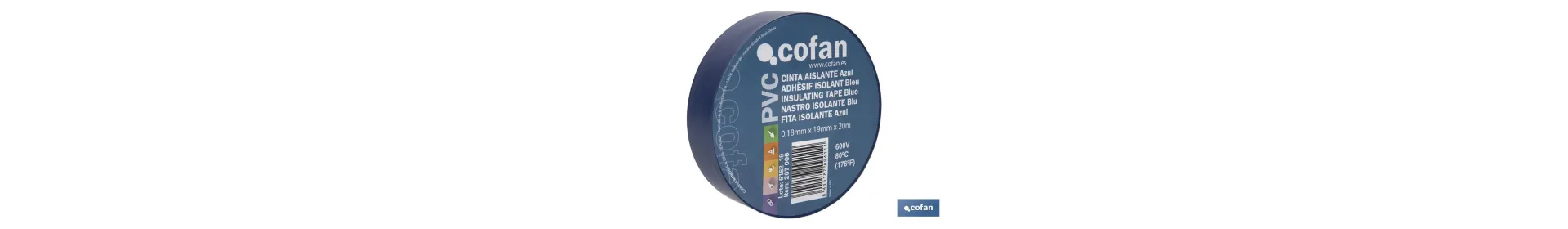 Cinta Aislante 180 Micras | Color azul | Resistente al voltaje, al calor y a diferentes ácidos y alcalinos