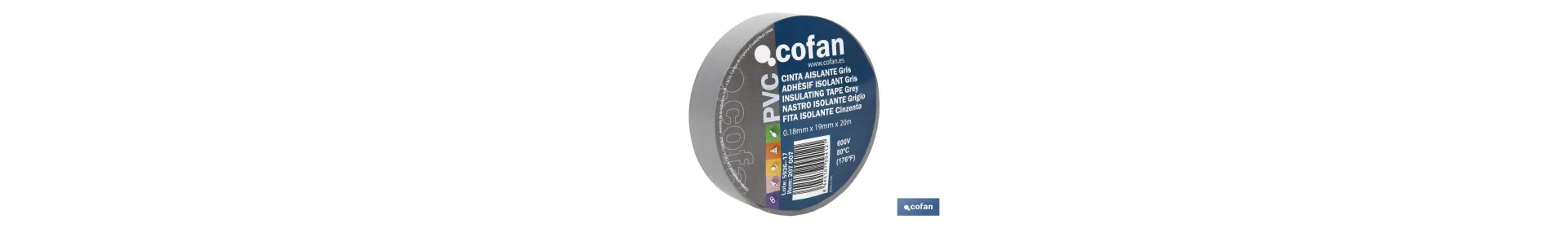 Cinta Aislante 180 Micras | Color gris | Resistente al voltaje, al calor y a diferentes ácidos y alcalinos