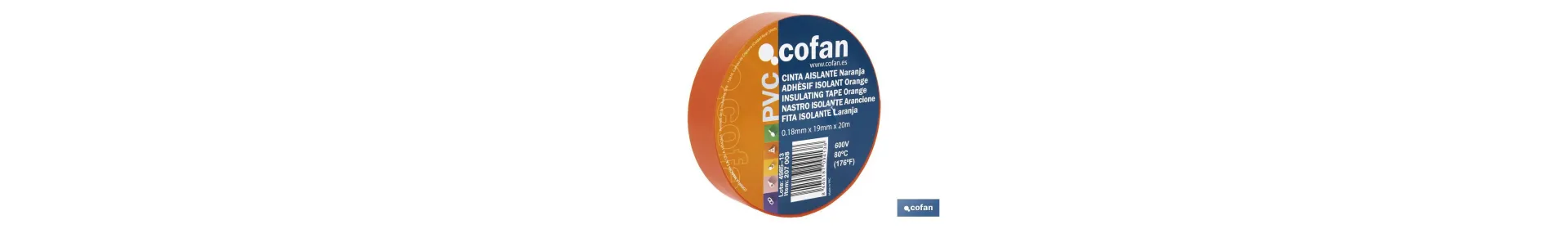 Cinta Aislante 180 Micras | Color naranja | Resistente al voltaje, al calor y a diferentes ácidos y alcalinos
