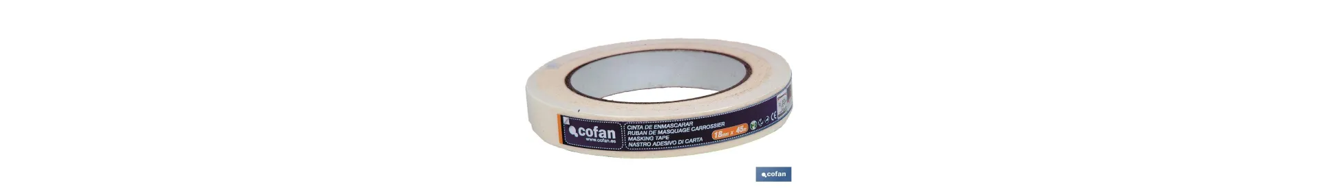 Cinta carrocero en rollo | Para pintar y enmascarar | Medidas desde 18 hasta 60 mm de ancho | Longitud de 45 metros